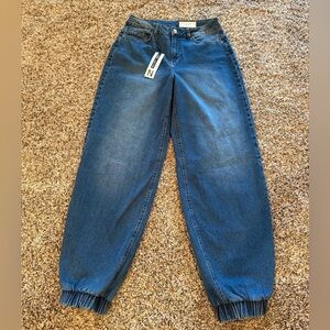 Noisy May New Blue Ankle Cuff Baggy NWT Oversized Jeans Denim Women’s Size Small